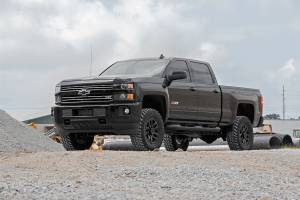 Rough Country - 97540RED | Rough Country 3.5 Inch Lift Kit For Chevrolet Silverado/GMC Sierra 2500HD/3500HD 2WD/4WD | Factory Rear Overload Springs, Red Finish Control Arm, M1 Monotube Shocks - Image 2