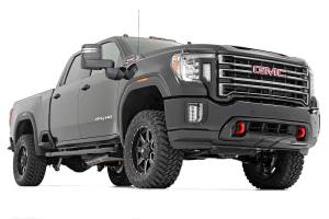 Rough Country - 97740RED | Rough Country 3 Inch Lift Kit For Chevrolet Silverado / GMC Sierra 2500 HD & 3500 HD 2WD/4WD | Red Finish Arms, With Factory Rear Overloads, M1 Monotube Shocks - Image 2