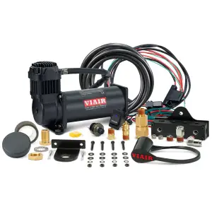 444SB01 | VIAIR Single 444C VMS Base Air Compressor System 12 Volt In Stealth Black | 200 PSI, Max Air Tank Size 5.0 Gallon