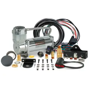444SC01 | VIAIR Single 444C VMS Base Air Compressor System 12 Volt In Chrome | 200 PSI, Max Air Tank Size 5.0 Gallon