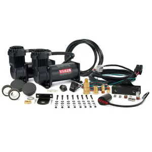 80301 | VIAIR Dual 400C VMS Air Compressor With Cradle Bracket 12 Volt In Black | 150 PSI, Max Air Tank Size 10.0 Gallon