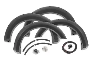 F-F10911A | Rough Country Pocket Fender Flares For Ford F-150 2WD/4WD (2009-2014) | Flat Black