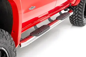 Rough Country - 21002S | Rough Country Oval Nerf Steps, Stainless For Chevrolet Silverado / GMC Sierra 1500, 2500 HD & 3500 HD | Crew Cab - Image 2