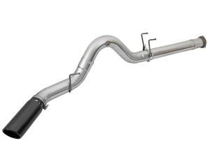 49-03090-B | aFe Power ATLAS 5 Inch Aluminized Steel DPF-Back Exhaust System For Ford Diesel Trucks V8-6.7L (td) | Black Tip