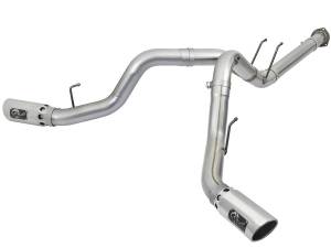 49-03092-P | aFe Power ATLAS 4 Inch Aluminized Steel DPF-Back Exhaust System Ford Diesel Trucks V8-6.7L (td) | Polished Tips