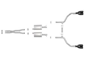 Afe - Advance Flow Engineering - 49-32067-B | AFE Power MACH Force-Xp 2-1/2 IN 304 Stainless Steel Cat-Back Exhaust System w/ Black Tips (2015-2023 Challenger V6-3.6L) - Image 2