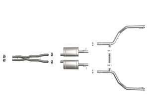 Afe - Advance Flow Engineering - 49-32071 | AFE Power MACH Force-Xp 2-1/2 IN 304 Stainless Steel Cat-Back Exhaust System (2015-2023 Charger V6-3.6L) - Image 2