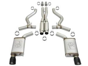 Afe - Advance Flow Engineering - 49-33087-B | AFE Power MACH Force-Xp 304 Stainless Steel Cat-Back Exhaust w/ Resonator Black Tip (2015-2017 Mustang V8-5.0L/V6-3.7L) - Image 2