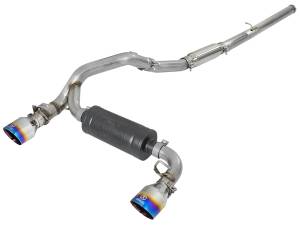 49-33103-L | AFE Power Takeda 3 IN 304 Stainless Steel Cat-Back Exhaust System w/ Blue Flame Tip (2016-2018 Focus RS L4-2.3L t)