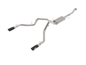 49-33127-B | aFe Power Vulcan Series 3 Inch 304 Stainless Steel Cat-Back Exhaust System With Black Tip For F-150 V6-2.7L (tt)/3.5L (tt)/V8-5.0L