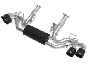 49-34124-B | aFe Power MACH Force-Xp 304 Stainless Steel Cat-Back Exhaust With Muffler Black (With NPP) For Chevrolet Corvette (C8) V8-6.2L | Black Tips