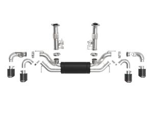Afe - Advance Flow Engineering - 49-34124-C | aFe Power MACH Force-Xp 304 Stainless Steel Cat-Back Exhaust With Muffler Carbon (With NPP) For Chevrolet Corvette (C8) V8-6.2L | Carbon Fiber Tips - Image 2
