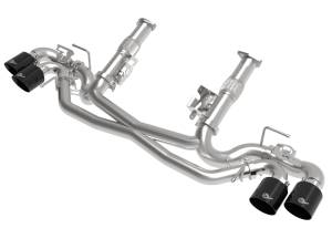 49-34124NM-B | aFe Power MACH Force-Xp 304 Stainless Steel Cat-Back Exhaust Without Muffler Black (With NPP) For Chevrolet Corvette (C8) V8-6.2L | Black Tips