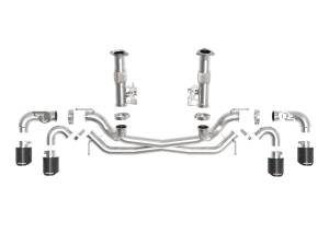 Afe - Advance Flow Engineering - 49-34124NM-C | aFe Power MACH Force-Xp 304 Stainless Steel Cat-Back Exhaust Without Muffler Carbon Fiber (With NPP) For Chevrolet Corvette (C8) V8-6.2L | Carbon Fiber Tips - Image 2