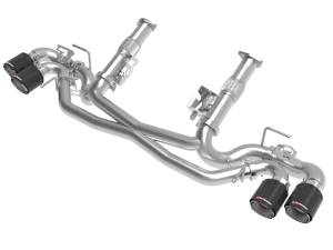 49-34124NM-C | aFe Power MACH Force-Xp 304 Stainless Steel Cat-Back Exhaust Without Muffler Carbon Fiber (With NPP) For Chevrolet Corvette (C8) V8-6.2L | Carbon Fiber Tips