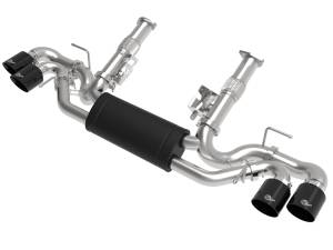 49-34127-B | aFe Power MACH Force-Xp 304 Stainless Steel Cat-Back Exhaust With Muffler Black (With NPP) Chevrolet Corvette (C8) V8-6.2L | Black Tips