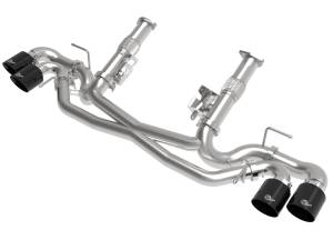49-34127NM-B | aFe Power MACH Force-Xp 304 Stainless Steel Cat-Back Exhaust Without Muffler Black (With NPP) For Chevrolet Corvette (C8) V8-6.2L | Black Tips