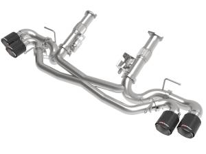 49-34127NM-C | aFe Power MACH Force-Xp 304 Stainless Steel Cat-Back Exhaust Without Muffler Carbon Fiber (With NPP) For Chevrolet Corvette (C8) V8-6.2L | Carbon Fiber Tips
