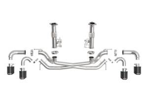 Afe - Advance Flow Engineering - 49-34127NM-C | aFe Power MACH Force-Xp 304 Stainless Steel Cat-Back Exhaust Without Muffler Carbon Fiber (With NPP) For Chevrolet Corvette (C8) V8-6.2L | Carbon Fiber Tips - Image 2