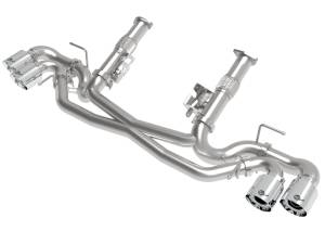 49-34127NM-P | aFe Power MACH Force-Xp 304 Stainless Steel Cat-Back Exhaust Without Muffler Polished (With NPP) For Chevrolet Corvette (C8) V8-6.2L | Polished Tips