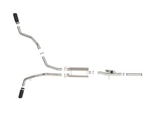 Afe - Advance Flow Engineering - 49-34131-B | AFE Power Gemini XV 3 IN 304 Stainless Steel Cat-Back Exhaust System w/ Cut-Out Black (2009-2018 Silverado, Sierra 1500 V6-4.3/V8-4.8/5.3L) - Image 2