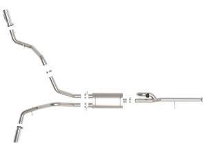Afe - Advance Flow Engineering - 49-34132-P | AFE Power Gemini XV 3 IN 304 Stainless Steel Cat-Back Exhaust System w/ Cut-Out Polished (2014-2019 Silverado, Sierra 1500 V6-4.3L/V8-4.8/5.3L) - Image 2