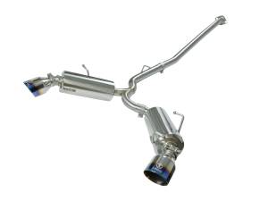49-36023-L | aFe Power Takeda 2-1/2 Inch 304 Stainless Steel Cat-Back Exhaust System For Toyota GR86/FR-S/BRZ H4-2.0L/2.4L | Blue Flame Tips