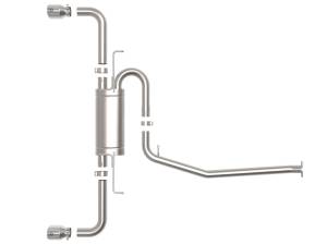 Afe - Advance Flow Engineering - 49-36053-P | AFE Power Takeda 2-1/4 IN to 2-1/2 IN 304 Stainless Steel Cat-Back Exhaust w/ Polished Tip (2019-2024 RAV4 L4-2.5L) - Image 2