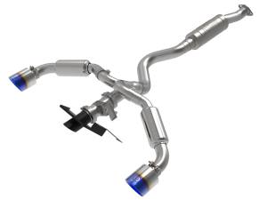 49-36067-L | aFe Power Gemini XV 3 Inch To 2-1/2 Inch 304 Stainless Steel Cat-Back Exhaust System With Cut-Out Blue Flame For Toyota GR Corolla L3-1.6L (t)