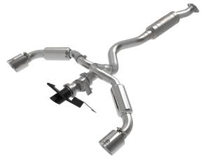 49-36067-P | aFe Power Gemini XV 3 Inch To 2-1/2 Inch 304 Stainless Steel Cat-Back Exhaust System With Cut-Out Polished For Toyota GR Corolla L3-1.6L (t)