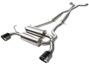 Afe - Advance Flow Engineering - 49-36103-C | AFE Power Takeda 2-1/2 IN 304 Stainless Steel Cat-Back Exhaust System w/ Carbon Fiber Tips (2014-2015 Q60 V6-3.7L) - Image 2