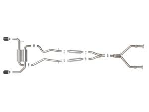 Afe - Advance Flow Engineering - 49-36136-C | AFE Power Takeda 2-1/2 IN 304 Stainless Steel Cat-Back Exhaust System w/ Carbon Fiber Tips (2014-2015 Q50 V6-3.7L) - Image 2
