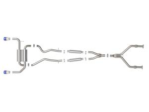 Afe - Advance Flow Engineering - 49-36136-L | AFE Power Takeda 2-1/2 IN 304 Stainless Steel Cat-Back Exhaust System w/ Blue Flame Tips (2014-2015 Q50 V6-3.7L) - Image 2
