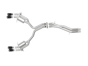 Afe - Advance Flow Engineering - 49-36427-B | AFE Power MACH Force-Xp 3 IN to 2-1/2 IN Stainless Steel Cat-Back Exhaust System Black (2018-2020 RS5 V6-2.9L tt) - Image 2