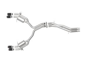 Afe - Advance Flow Engineering - 49-36427-C | AFE Power MACH Force-Xp 3 IN to 2-1/2 IN Stainless Steel Cat-Back Exhaust System Carbon (2018-2020 RS5 V6-2.9L tt) - Image 2