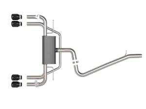 Afe - Advance Flow Engineering - 49-36442-B | AFE Power MACH Force-Xp 3 IN to 2-1/2 IN Stainless Steel Cat-Back Exhaust System Black (2015-2020 S3 8V L4-2.0L t) - Image 2