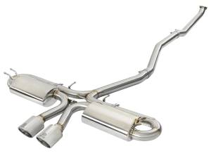 Afe - Advance Flow Engineering - 49-36618-P | AFE Power Takeda 3 IN 304 Stainless Steel Cat-Back Exhaust w/ Center Polished Tips (2017-2020 Civic Si L4-1.5L t) - Image 1