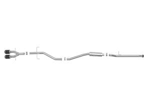 Afe - Advance Flow Engineering - 49-36620-C | AFE Power Takeda 2-1/2 IN 304 Stainless Steel Cat-Back Exhaust System w/ Carbon Fiber Tips (2017-2020 Civic Si L4-1.5L t) - Image 2