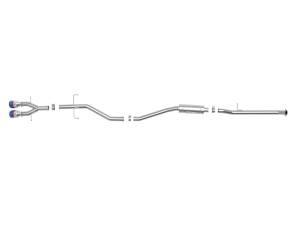 Afe - Advance Flow Engineering - 49-36620-L | AFE Power Takeda 2-1/2 IN 304 Stainless Steel Cat-Back Exhaust System w/ Blue Flame Tip (2017-2020 Civic Si L4-1.5L t) - Image 2