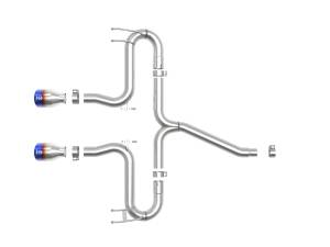 Afe - Advance Flow Engineering - 49-36625-L | AFE Power Takeda 2-1/2 IN 304 Stainless Steel Axle-Back Exhaust System w/ Blue Flame Tips (2017-2021 Civic Sport L4-1.5L t) - Image 2