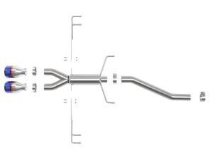 Afe - Advance Flow Engineering - 49-36626-L | AFE Power Takeda 2-1/2 IN 304 Stainless Steel Axle-Back Exhaust System w/ Blue Flame Tips (2017-2021 Civic Type R L4-2.0L t) - Image 2