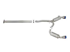 Afe - Advance Flow Engineering - 49-36701-L | AFE Power Takeda 3 IN to 2-1/2 IN 304 Stainless Steel Cat-Back Exhaust w/ Blue Flamed Tips (2008-2015 Lancer L4-2.0L t) - Image 2