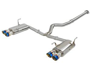 Afe - Advance Flow Engineering - 49-36801-L | AFE Power Takeda 3 IN to 2-1/4 IN 304 Stainless Steel Cat-Back Exhaust w/ Blue Flame Tip (2015-2020 WRX Sti H4-2.0/2.5L t) - Image 1