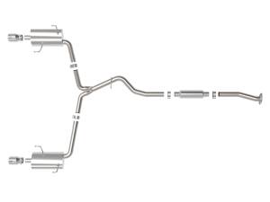 Afe - Advance Flow Engineering - 49-36804-P | AFE Power Takeda 2-1/2 IN to 2-1/4 IN 304 Stainless Steel Cat-Back Exhaust w/ Polished Tip (2014-2018 Forester XT H4-2.5L t) - Image 2