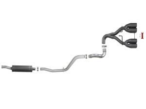 Afe - Advance Flow Engineering - 49-38071-B | AFE Power Rebel Series 2-1/2 IN 304 Stainless Steel Cat-Back Exhaust System w/ Black Tip (2018-2024 Wrangler JL V6-3.6L ) - Image 2