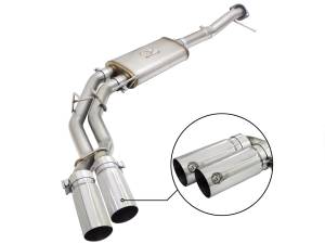 49-43080-P | AFE Power Rebel Series 3 IN to 2-1/2 IN 409 Stainless Steel Cat-Back Exhaust w/ Polish Tip (2009-2014 F150 Pickup V8-4.6L/5.4L/5.0L)