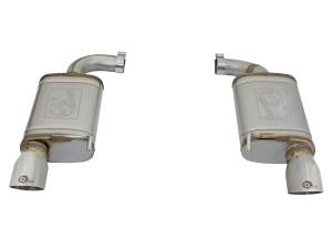 49-43085-P | AFE Power MACH Force-Xp 2-1/2 IN 409 Stainless Steel Axle-Back Dual Exhaust w/Polished Tips (2015-2021 Mustang L4-2.3L t & V6-3.7L )