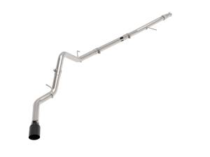 49-44128-B | AFE Power Large Bore-HD 3 IN 409 Stainless Steel DPF-Back Exhaust System w/Black Tip (2020-2021 Silverado, Sierra 1500 L6-3.0L td)