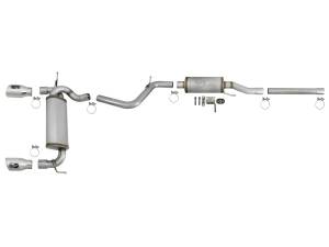 Afe - Advance Flow Engineering - 49-48062-P | AFE Power Rebel Series 2-1/2 IN 409 Stainless Steel Cat-Back Exhaust w/ Polished Tips (2007-2018 Wrangler JK V6-3.6L/3.8L) - Image 2