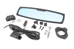 99007A | Rough Country UTV Aluminum Rear View Mirror | With Dome Light, 12" Wide, 1.75-2" Mount